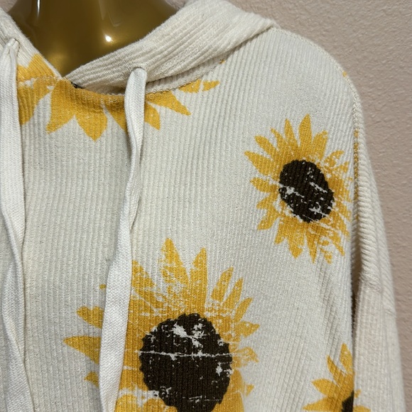 ALTAR’D STATE Sunflower Hoodie Sweatshirt, 
App measure is 22 in x 19 length - Picture 2 of 7